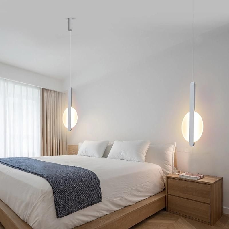 Nordic Black Pendant Light Bedside Kitchen Modern Trumpet Lamp Bedroom Bedside Hanging Lamp Pendant Lamp (WH-AP-205)