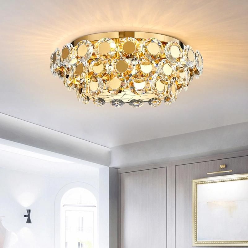 Modern LED Crystal Chandelier Luxury Gold Lustres Round Chandelier Crystal Lighting (WH-CA-73)