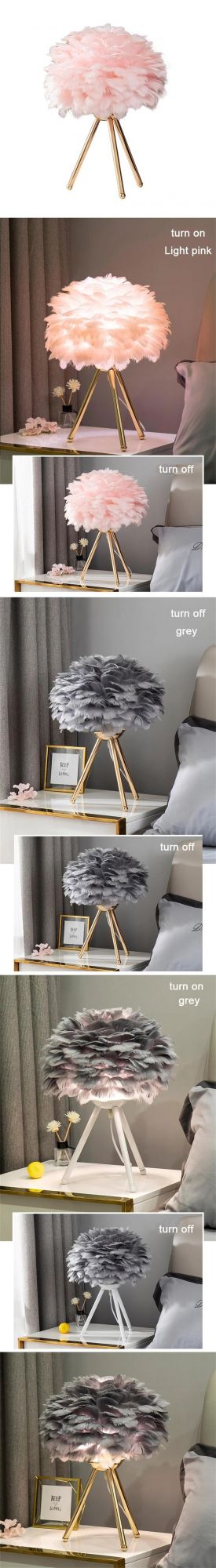 Feather Lamp for Living Room Bedroom Table Lamp Modern Decoration Bedside Lamp Room Light Goose Feather Lamp Feather Table Lamp