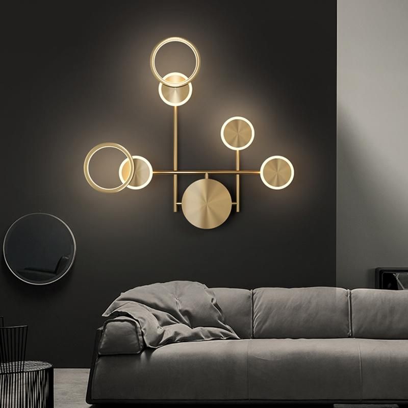 All Copper Bedroom Lamp Nordic Creative Modern Living Room Wall Lamp