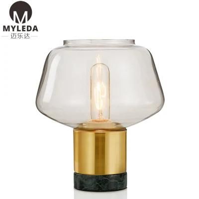 Modern Marble Base Glass Decorative Table Lamp