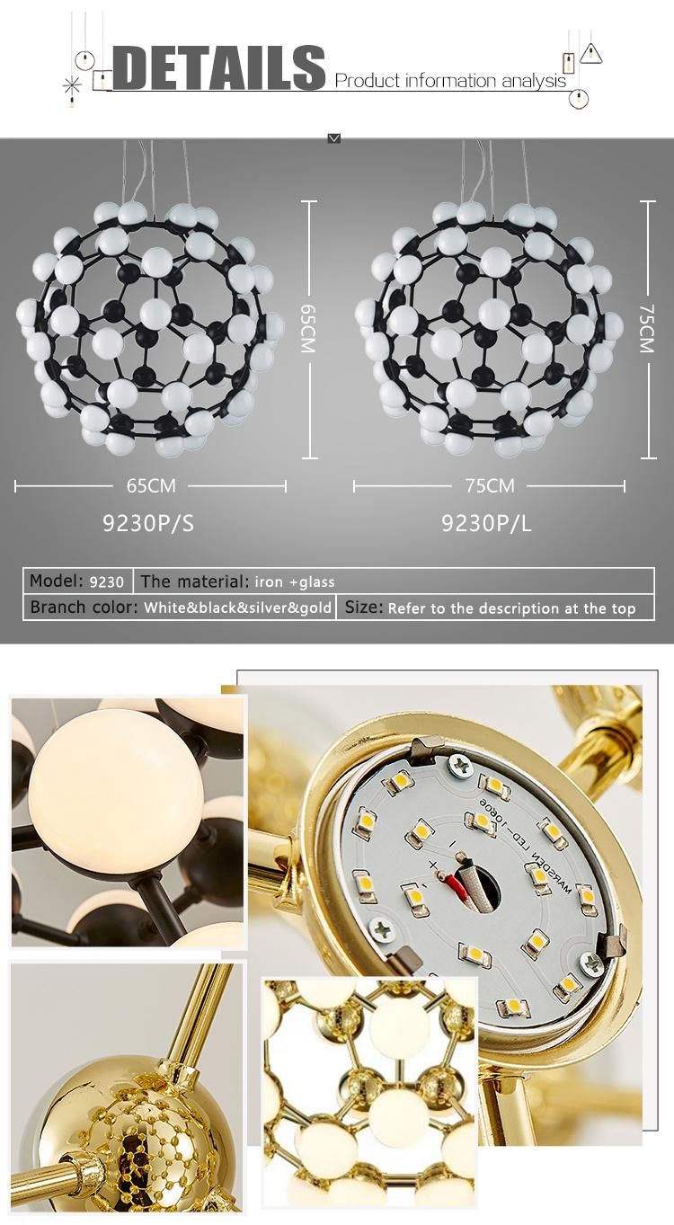 Gold Ball Energy Saving Lighting Huge Hanging Lamp