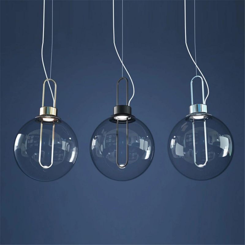 Simple Glass Bubble Nordic Bar Restaurant Pendant Lighting Fixtures Creative Art Designer Dining Room Cafe Kitchen Hanging Lamps