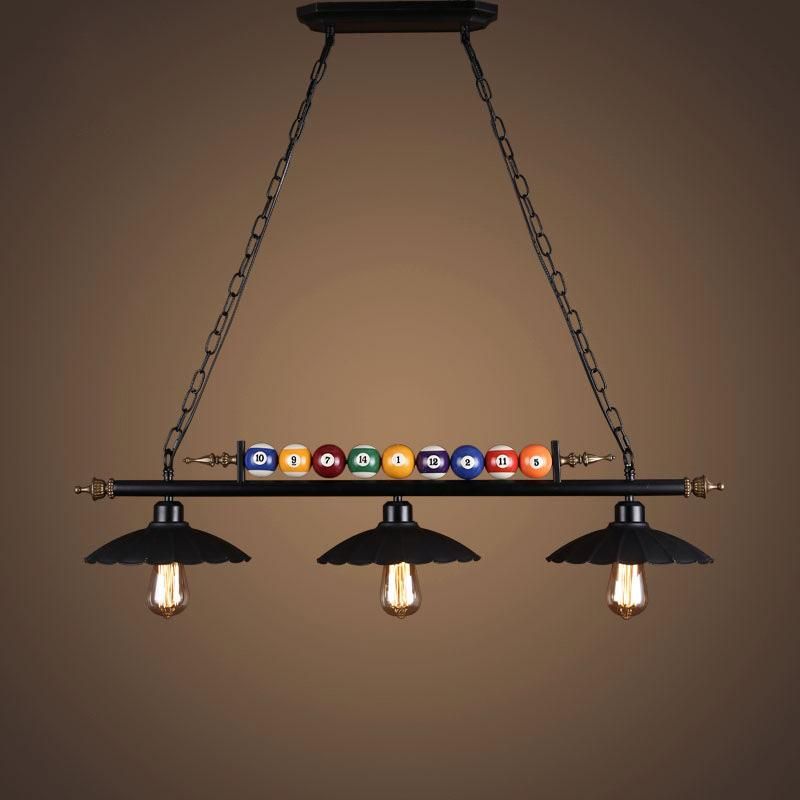 Vintage 3 Lights Light Metal Pendant Lamp with Glass Shade for Special Billiard Antique Pendant Light (WH-VP-86)