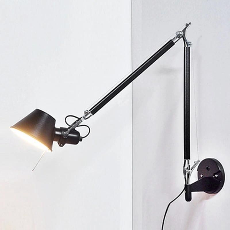 Black White Color Long Swing Arm Adjustable Aluminum Sconces Lamp Sliver Wall Lights (WH-OR-02)