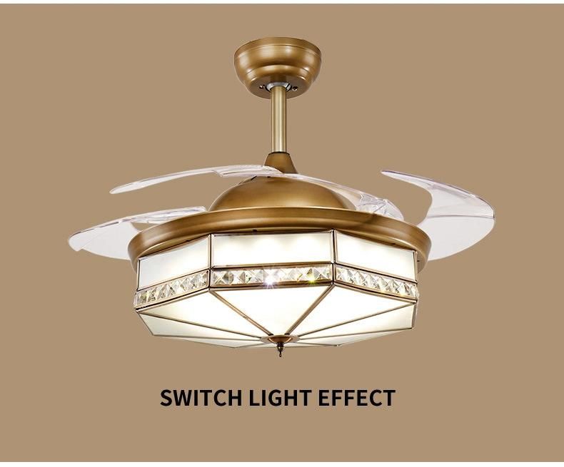 Home Appliance Fans 4 Blades 42inch Decorative Lighting Soundless Ceiling Fan with LED Light