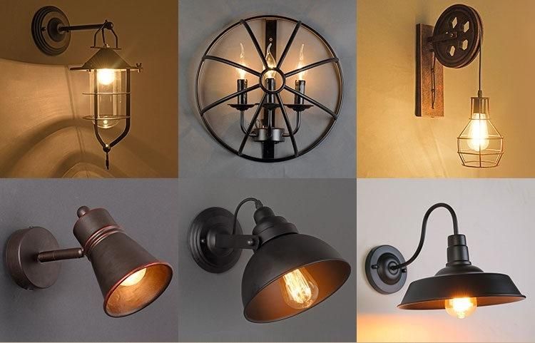 Modern Industrial Loft Iron Rust Water -Proof Retro Wall Lamp for Bedroom or Apartment, Hotel, Winebar, Salon