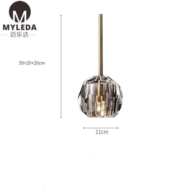 Modern Clear Crystal Glass Globe Pendant Light Fixture