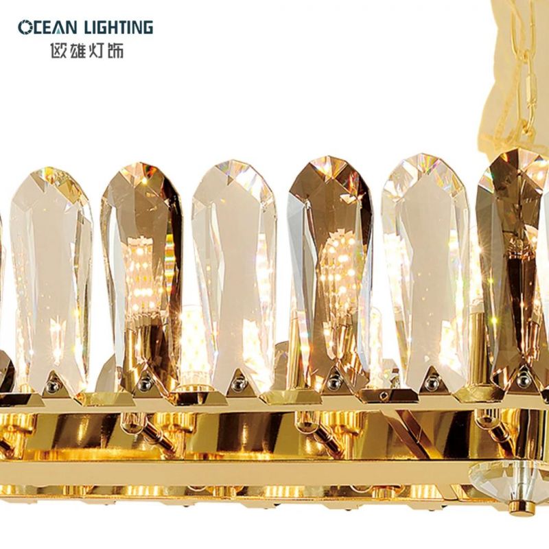 Golden Warm Lighting Metal Modern & Luxury Crystal Chandelier