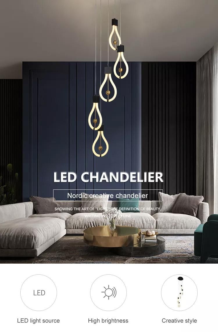 Fashionable Hanging Modern Luminous Sport Black LED Chandelier Pendant Light