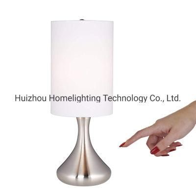 Jlt-T013 Touch Sensor Table Lampwhite Cylinder Shade for Bedroom Bedside