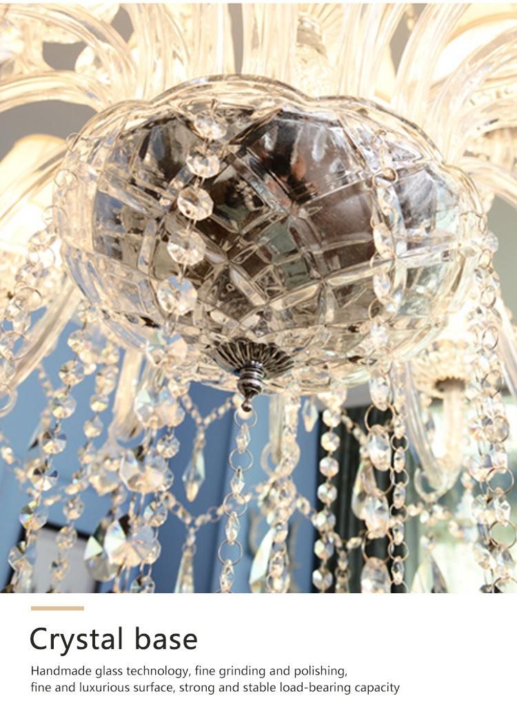 Popular Product Stairway Villa Living Room Modern Luxury K9 Crystal LED Chandelier Lamp