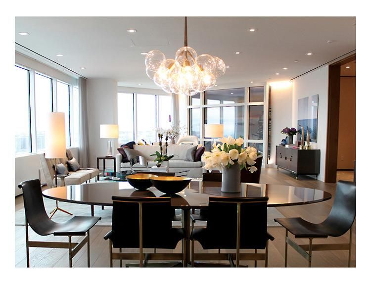 Tpstar Lighting Nordic Transparent Glass Ball Chandelier Living Room Bedroom Bedside Lamp Dining Room Lamp Chandelier