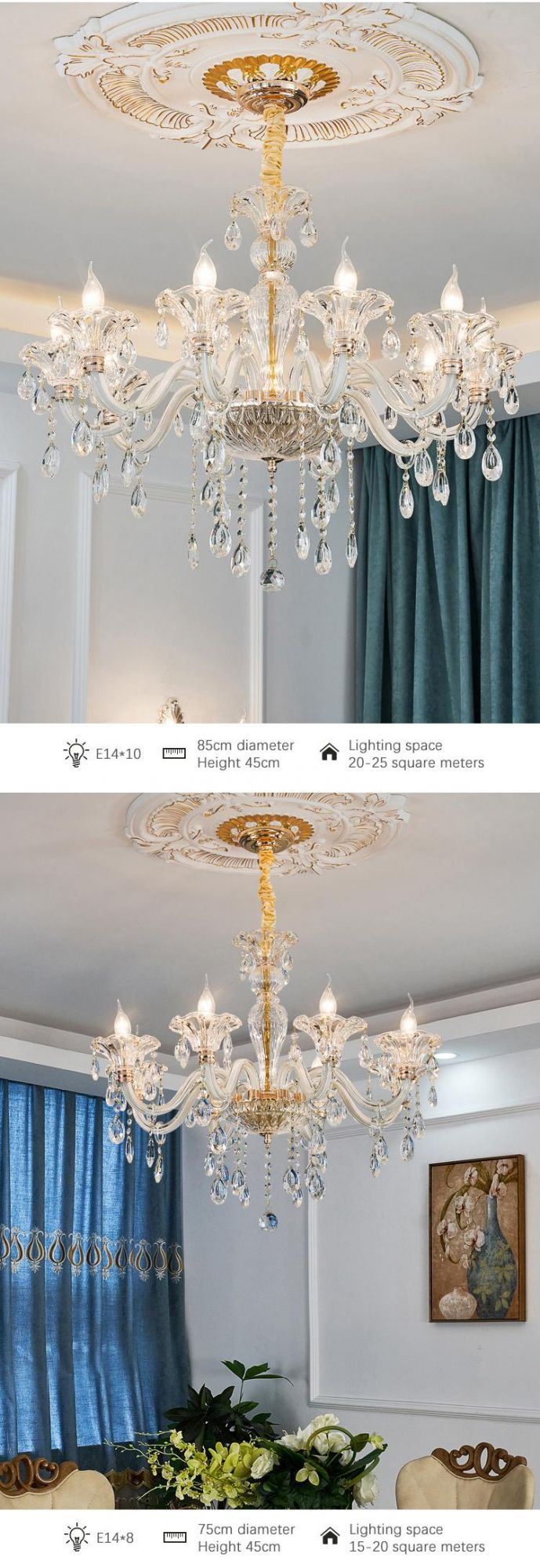 Luxury Lamp Project Custom Living Room Hotel Villa Crystal Chandelier Light