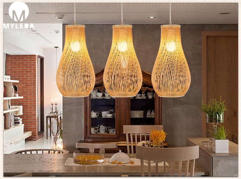 Rustic Vintage Bar Restaurant Bamboo Cage Pendant Hanging Lamp