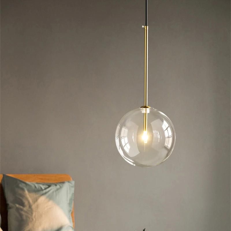 Post-Modern Clear Glass Pendant Lights Dimmable G4 Dining Room LED Suspend Lamp Gold/Chrome LED Pendant Light (WH-AP-196)