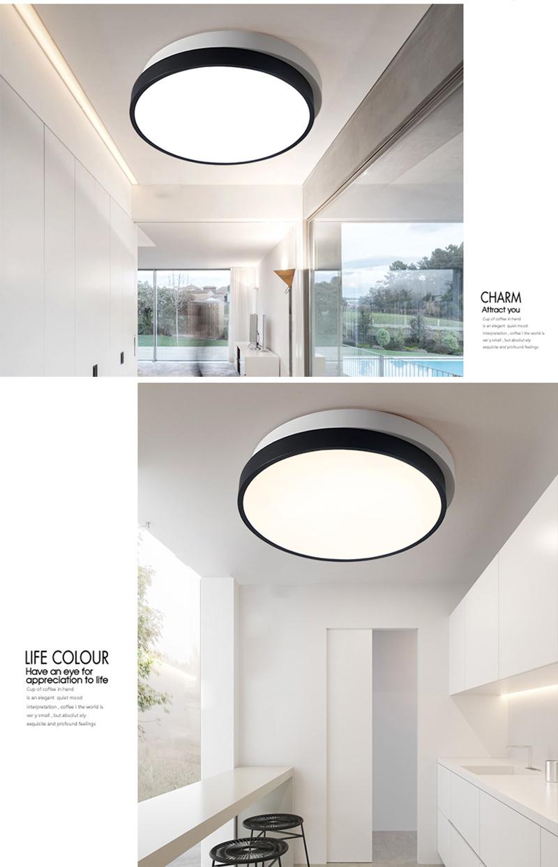 Indoor Modern Simple Mounted Round Bright LED Ceiling Light for Living Room