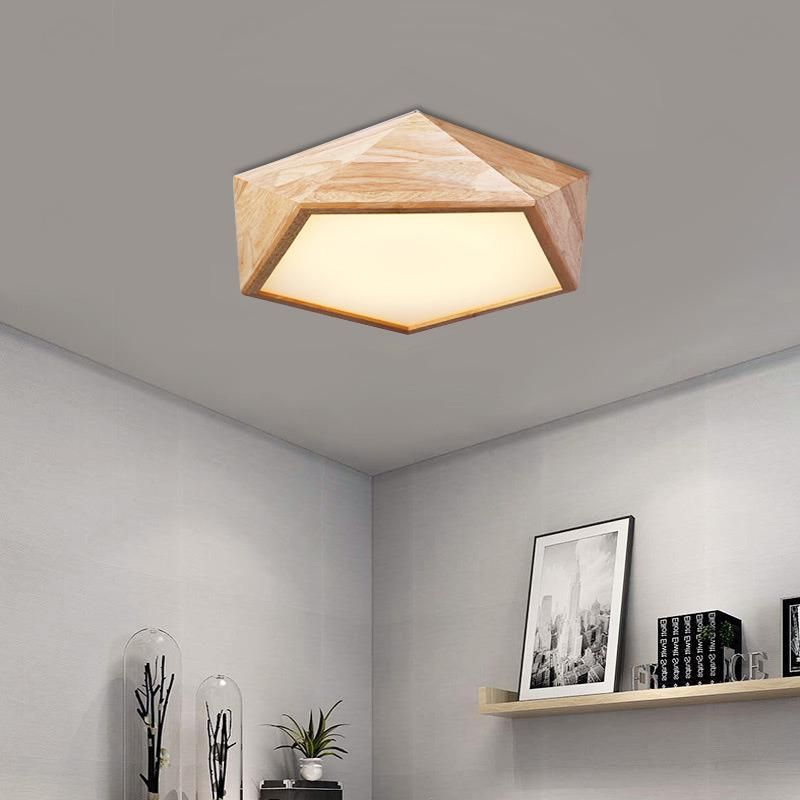 Natural Wood Ceiling Lights for Bedroom Living Room Kitchen Lighting Fixtures (WH-WA-07)