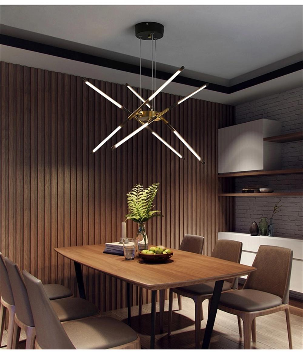 Nordic LED Pendant Lamp for Home Living Room Dining Kitchen Bedroom Modern Black Gold Frame Loft Chandeliers Lighting Fixtures