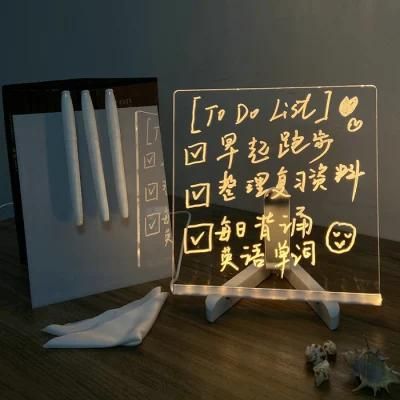 LED Lamp Memo Board Luminous Note Board Student Creative Erasable Memo Portable Mini Writing Board