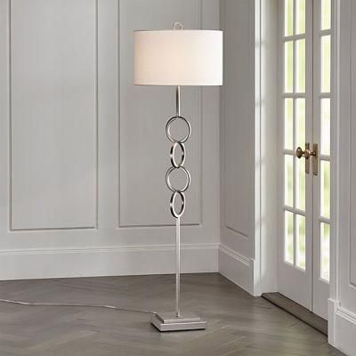 Home Bedside with off- White Fabric Shade Modern Farmhouse Floor Lamp