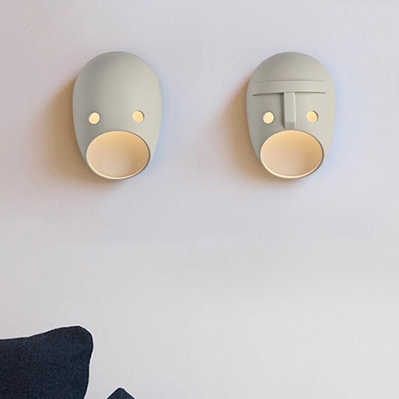 Modern Simple Art Wall Lamp Nordic Creative Mask Dining Room Hallway LED Light