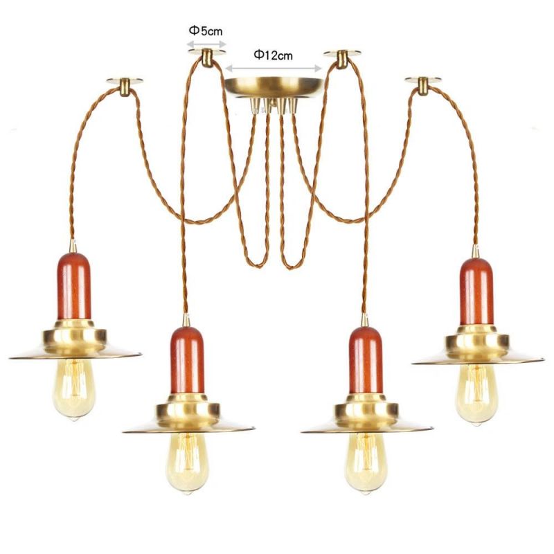 Modern Lamp Living Room Hotel All Brass Light LED Chandelier Pendant Brass Lamp