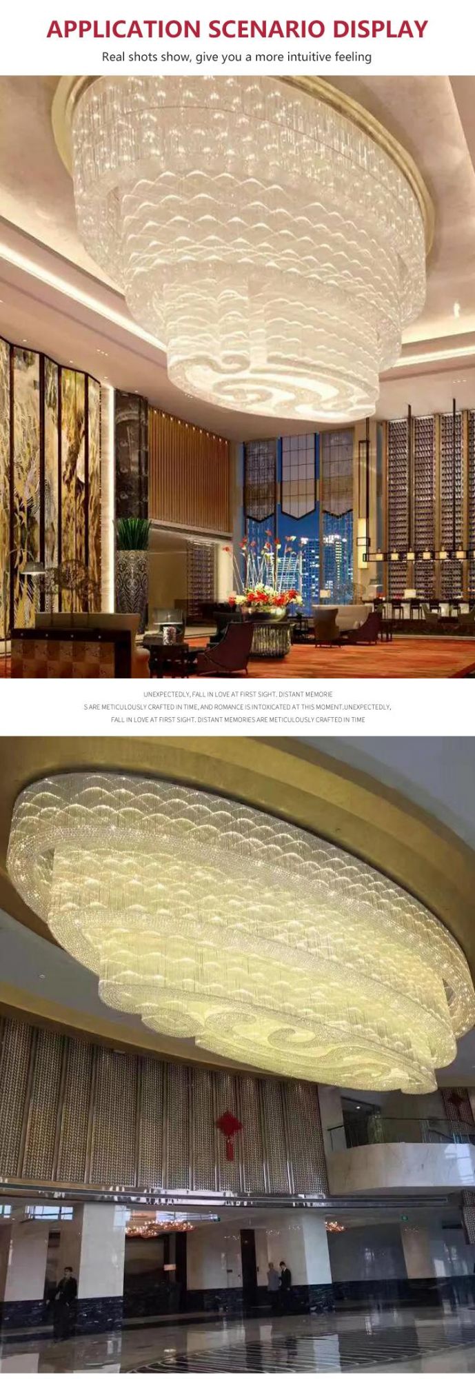 China Wholesale Stairway Clubhouse Custom Project Luxury Glass LED Chandelier Lamp