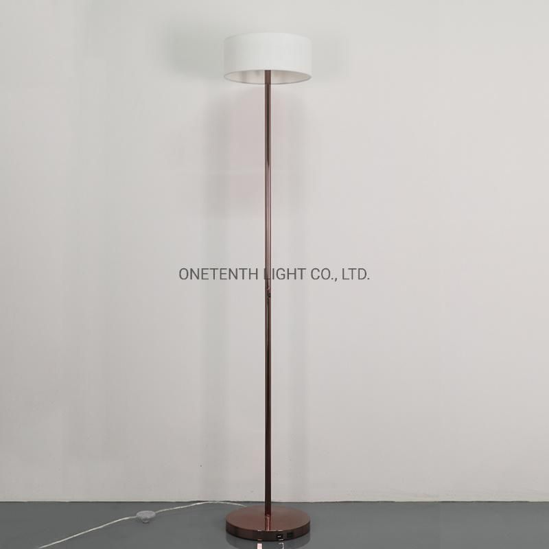 White Fabric Shade and Metal Body Floor Lamp