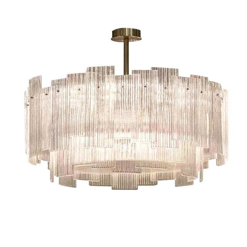 White Lampshade Crystal Chandelier Living Room Pendant Lamp High Quality Lamp