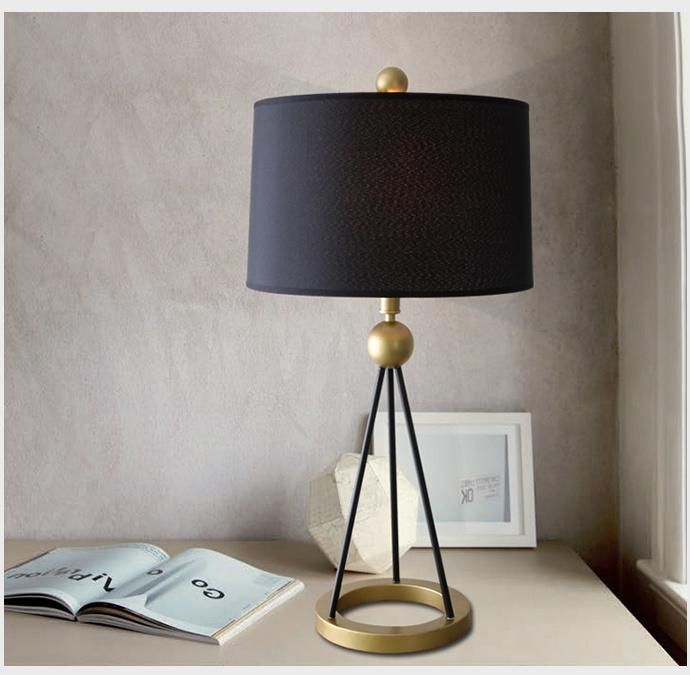 Decorative Vintage Living Room Office Hotel E27 LED Table Light Hotel Fabric Shade Decorative Reading Desk Lights Bedroom Modern Besides Table Lamp