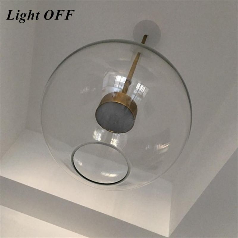 Modern Mouse LED Bubbles Ball Pendant Lights Glass Lustre Luminaria Clear Hanging Light for Living Room Bedroom Restaurant