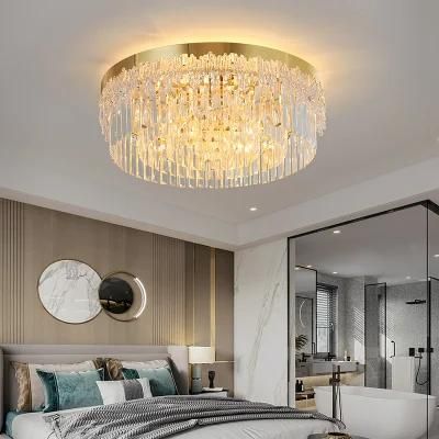 Stainless Steel Gold Lighting Modern Polished Round LED Flush Mount Ceiling Light Fixture (WH-CA-89)