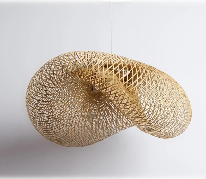 Creative Handmade Bamboo Weaving Pendant Lampshade for Home Restaurant Bar