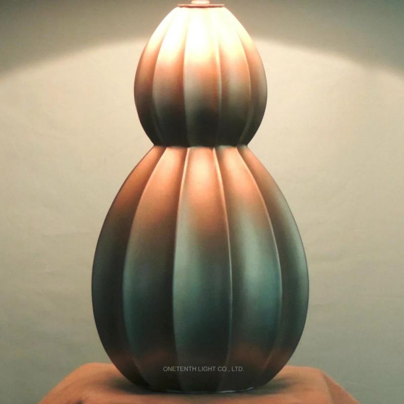 Ceramic and Fabric Shade Fluorescent Desk Lamp Interior Table Lamp