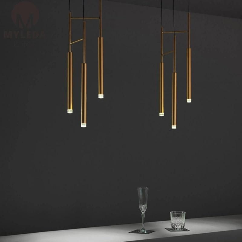 Hotel Modern Acrylic Brass Stainless Steel LED Hanging Pendant Light