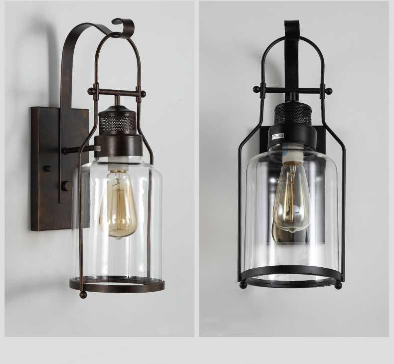 Loft Retro Iron Garden Yard Wall Lamp Balcony Glass Outdoor Wall Light (WH-VR-42)