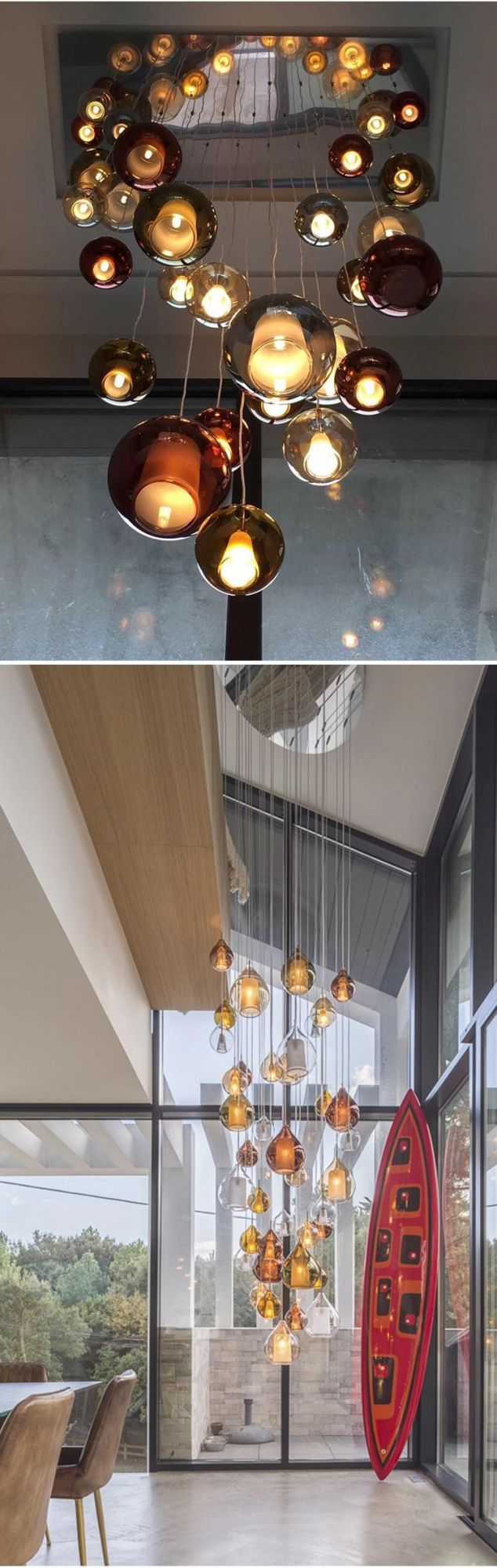 New Design Decoration Show Room Long Staircase Glass Engineering Custom LED Chandelier