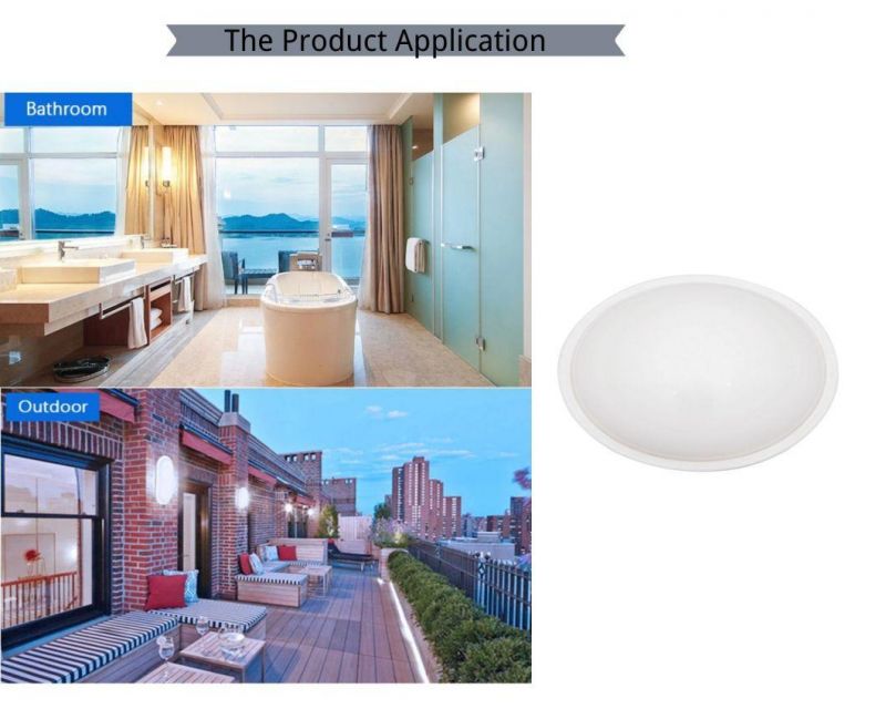 Energy Saving Moisture-Proof Lamps IP65 Waterproof LED Bulkhead Light for Balcony White Round 18W with CE RoHS