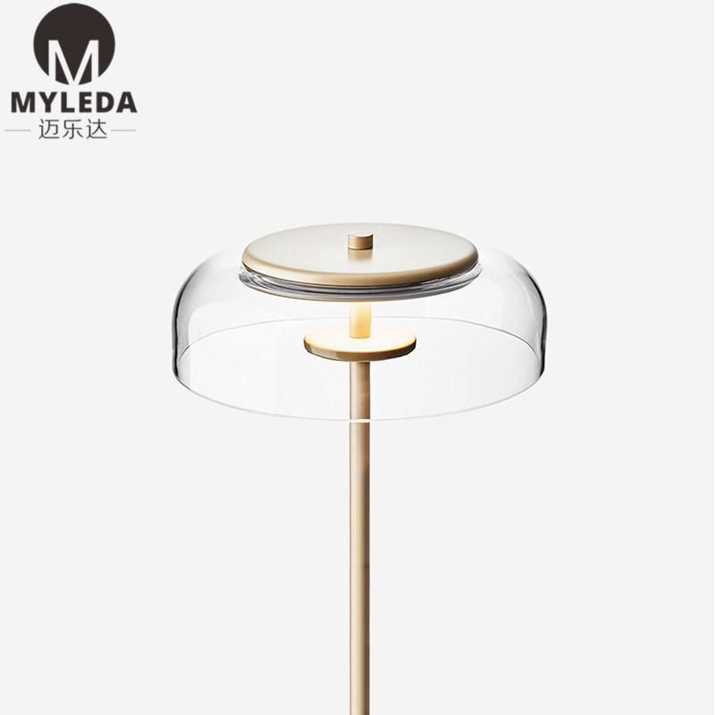 Hotel Modern Transparent Glass Table Desk Lamp for Hotel Project