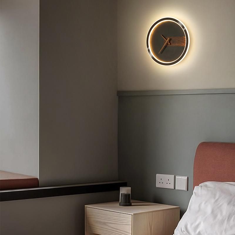 Modern Simple Living Room Clock Wall Lamp Fashion Art Background Wall Decoration Modeling Light