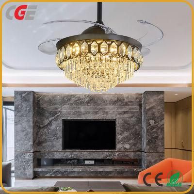 42&quot; LED Ceiling Fan Decorative Ceiling Fan Lights Nature Wind Energy Saving Remote Control Crystal Light