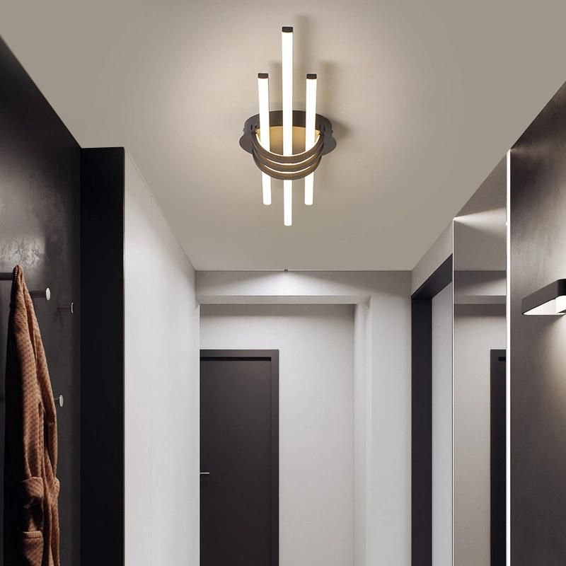 Modern LED Ceiling Lights for Bedroom Corridor Foyer Living Room Black Long Chandelier (WH-MA-195)