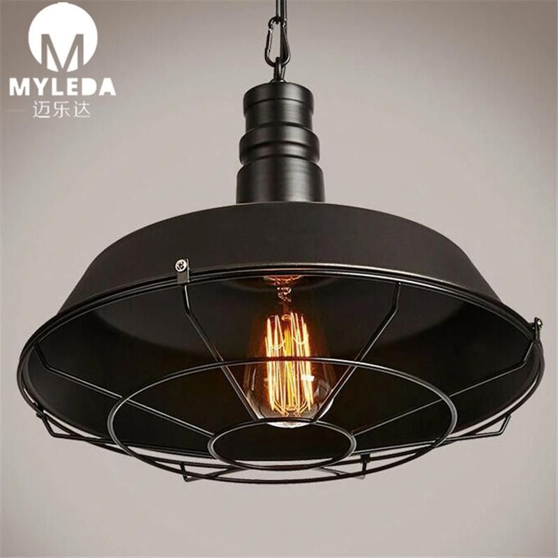 Hotel Antique Brass Ring Stainless Steel LED Hanging Pendant Lamp