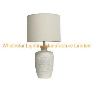 Ceramic Table Lamp with Linen Fabric Shade (WHT-680)