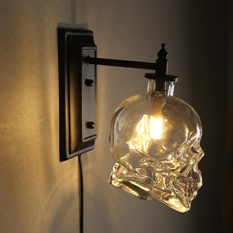Industrial Vintage Wall Lamp Glass Lamp Shape for Living Room Bedroom Nordic Home Decor Creative Skull Wall Lights (WH-VR-55)