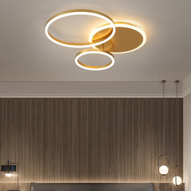 Polycyclic Design Golden Ceiling Lamp Living Room Lamp Hotel Lamp LED