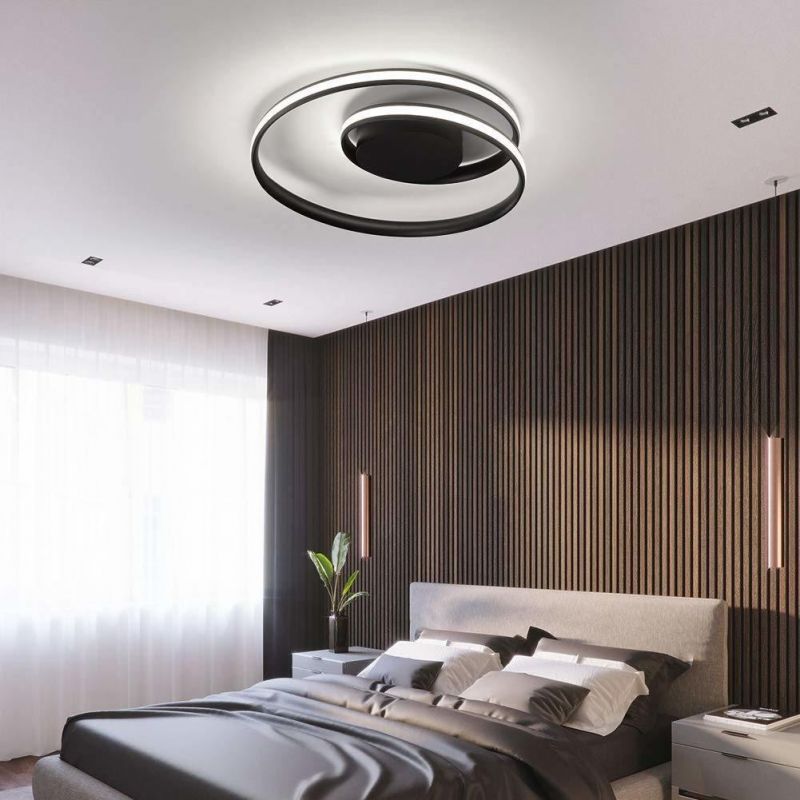 Minimalist Simple Modern Black Aluminum LED Ceiling Light for Bedroom Decor
