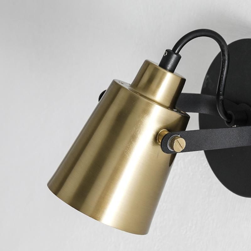 Black Golden Metal Industrial Style Bedroom Lamp Bedside Lamp Wall Lamp