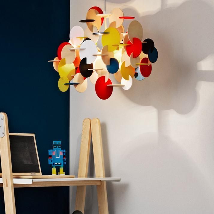 Modern DIY Colorful Wooden Decoration Lighitng Room Pendant Lamp